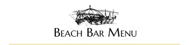 Beach Bar Menu