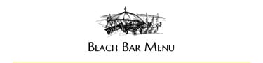 Beach Bar Menu